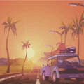 Illustration de louer une voiture en voyage